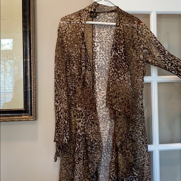 Yikes Beach Flowy Leopard Coverup - Picture 2 of 5